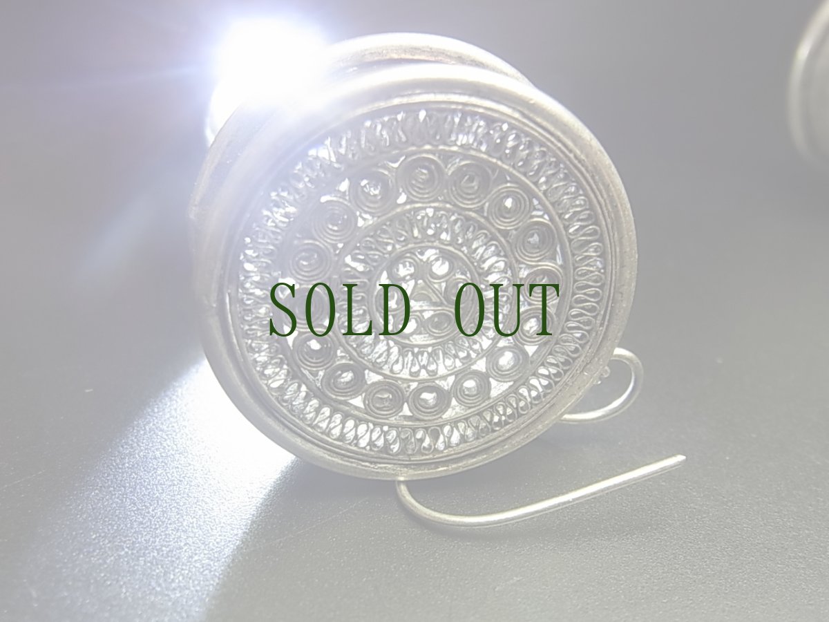 画像6: 貴州苗族（ミャオ族）のシルバーピアス(苗銀)　銅鼓　 (6)