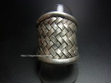 画像2: 貴州ミャオ族の苗銀製リング　（ミャオシルバー）編み (2)