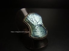 画像1: 貴州ミャオ族の刺繍古裂リング（苗銀製） (1)
