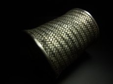 画像2: 貴州ミャオ族のシルバーバングル(ミャオ銀)　編み　約78 mm (2)