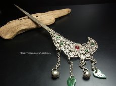 画像1: ミャオ族（苗族）の髪留め/かんざし（苗銀製）　Traditional hair ornament, Kanzashi of Miao (1)
