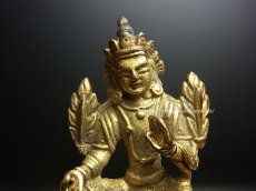 画像5: グリーンターラ（ドルマ・ジャン）緑度母（鍍金小仏）時代物 (5)