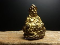 画像2: 黄色ザンバラ（ジャンバラ　セルポ）　財宝神・毘沙門天（鍍金小仏）時代物 (2)