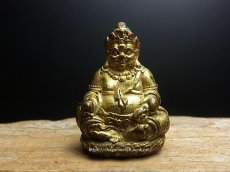 画像1: 黄色ザンバラ（ジャンバラ　セルポ）　財宝神・毘沙門天（鍍金小仏）時代物 (1)