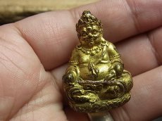 画像8: 黄色ザンバラ（ジャンバラ　セルポ）　財宝神・毘沙門天（鍍金小仏）時代物 (8)