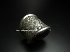 画像1: 貴州ミャオ族の苗銀製リング　（ミャオシルバー）編み (1)