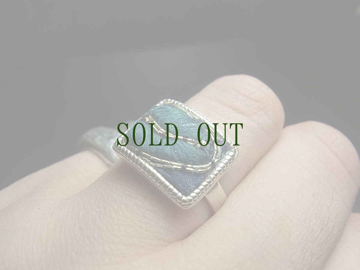 画像5: 貴州ミャオ族の刺繍古裂リング（苗銀製） (5)