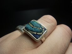 画像5: 貴州ミャオ族の刺繍古裂リング（苗銀製） (5)
