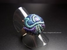 画像1: 貴州ミャオ族の刺繍古裂リング（苗銀製） (1)