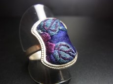 画像3: 貴州ミャオ族の刺繍古裂リング（苗銀製） (3)