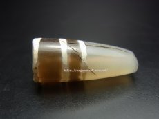 画像7: 古代ジービーズ（老天珠・Ancient dzi stone with old turquoise）老天珠(7ライン)とアンティークターコイズ (7)