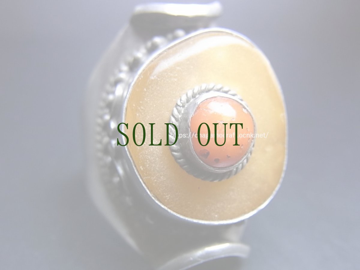 画像5: チベタン・オールドアンバーの銀製リング（925）（Tibetan old amber silver ring）蜜蝋琥珀 (5)
