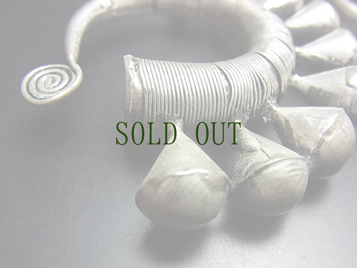 画像3: 貴州苗族（ミャオ族）の苗銀製トライバルピアス　(ラージゲージ・耳飾り)　  (3)