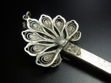 画像5: ミャオ族（苗族）の髪留め/かんざし（苗銀製）・鳳凰(孔雀)　Traditional hair ornament, Kanzashi of Miao (5)