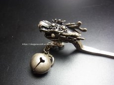 画像1: ミャオ族（苗族）の髪留め/かんざし（苗銀製）・龍　Traditional hair ornament, Kanzashi of Miao (1)