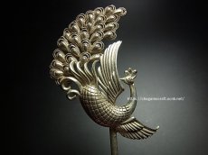 画像1: ミャオ族（苗族）の髪留め/かんざし（苗銀製）・鳳凰(孔雀)　Traditional hair ornament, Kanzashi of Miao (1)