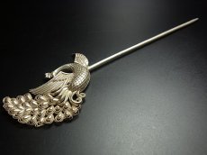 画像2: ミャオ族（苗族）の髪留め/かんざし（苗銀製）・鳳凰(孔雀)　Traditional hair ornament, Kanzashi of Miao (2)