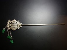 画像2: ミャオ族（苗族）の髪留め/かんざし（苗銀製）・吉祥蝙蝠紋　Traditional hair ornament, Kanzashi of Miao (2)
