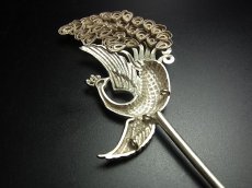 画像4: ミャオ族（苗族）の髪留め/かんざし（苗銀製）・鳳凰(孔雀)　Traditional hair ornament, Kanzashi of Miao (4)