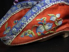 画像5: 纏足靴・清朝期　絹糸・木綿・刺繍・アンティーク　 (5)