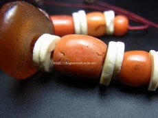 画像7: Old Tibetan coral and amber ornament for headdress　チベットアンティークコーラル（山珊瑚）とアンバー(蜜蝋琥珀)の飾り・アンティーク (7)