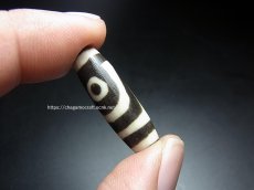 画像8: ジービーズ 古瑠璃天珠（２アイ　Old  dzi mig ni pa )　老料器二眼天珠/清代 (8)