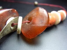 画像5: Old Tibetan coral and amber ornament for headdress　チベットアンティークコーラル（山珊瑚）とアンバー(蜜蝋琥珀)の飾り・アンティーク (5)