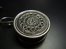 画像3: 貴州苗族（ミャオ族）のシルバーピアス(苗銀)　銅鼓　 (3)