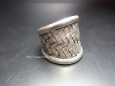 画像1: 貴州ミャオ族の苗銀製リング　（ミャオシルバー）編み (1)