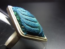 画像3: 貴州ミャオ族の刺繍古裂リング（苗銀製） (3)