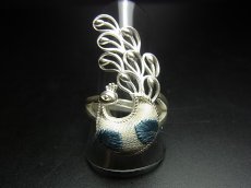 画像2: 貴州ミャオ族の刺繍古裂リング（苗銀製） (2)