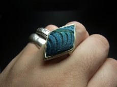 画像5: 貴州ミャオ族の刺繍古裂リング（苗銀製） (5)