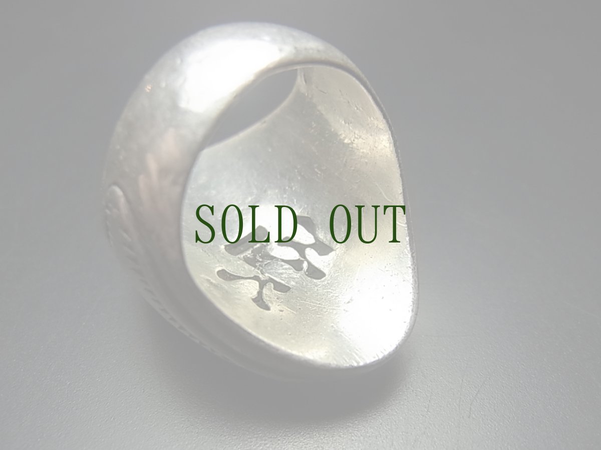 画像5: ネイティブ・アメリカン（インディアン）のヴィンテージ・シルバー925リング・ターコイズ　（13号） (5)