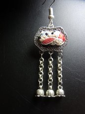 画像5: ミャオ族（苗族）の苗銀製・刺繍古裂ピアス/  Miao Old embroidery earrings　 (5)