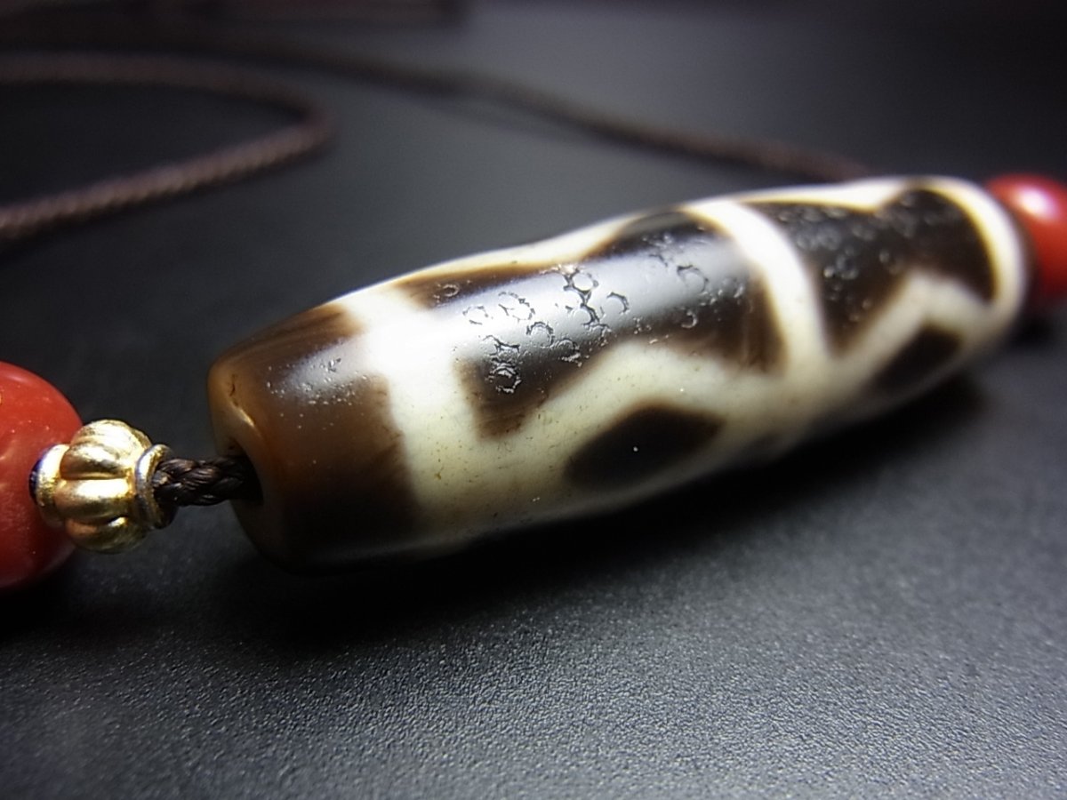 画像5: ジービーズ( dzi mig dorje gu pa  ）特殊金剛天珠（ブッダ六眼宝瓶天珠） の首飾り (5)