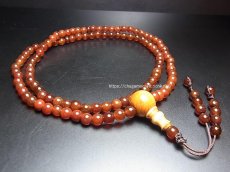 画像1: チベット・アンデシン（血珠)の108玉念珠　（6mm・Mala） (1)