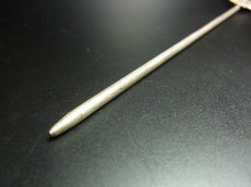 画像5: ミャオ族（苗族）の髪留め/かんざし（苗銀製）・蝶々・翠色石付　Traditional hair ornament, Kanzashi of Miao (5)