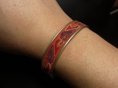 画像6: 貴州省ミャオ族の刺繍古裂バングル(苗銀)　Old embroidery Miao silver bangle　 (6)