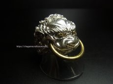 画像1: 貴州ミャオ族のシルバーリング(ミャオ銀) 　聖獣・貔貅（ヒキュウ） (1)