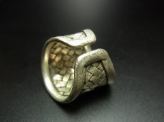 画像4: 貴州ミャオ族の苗銀製リング　（ミャオシルバー）編み (4)