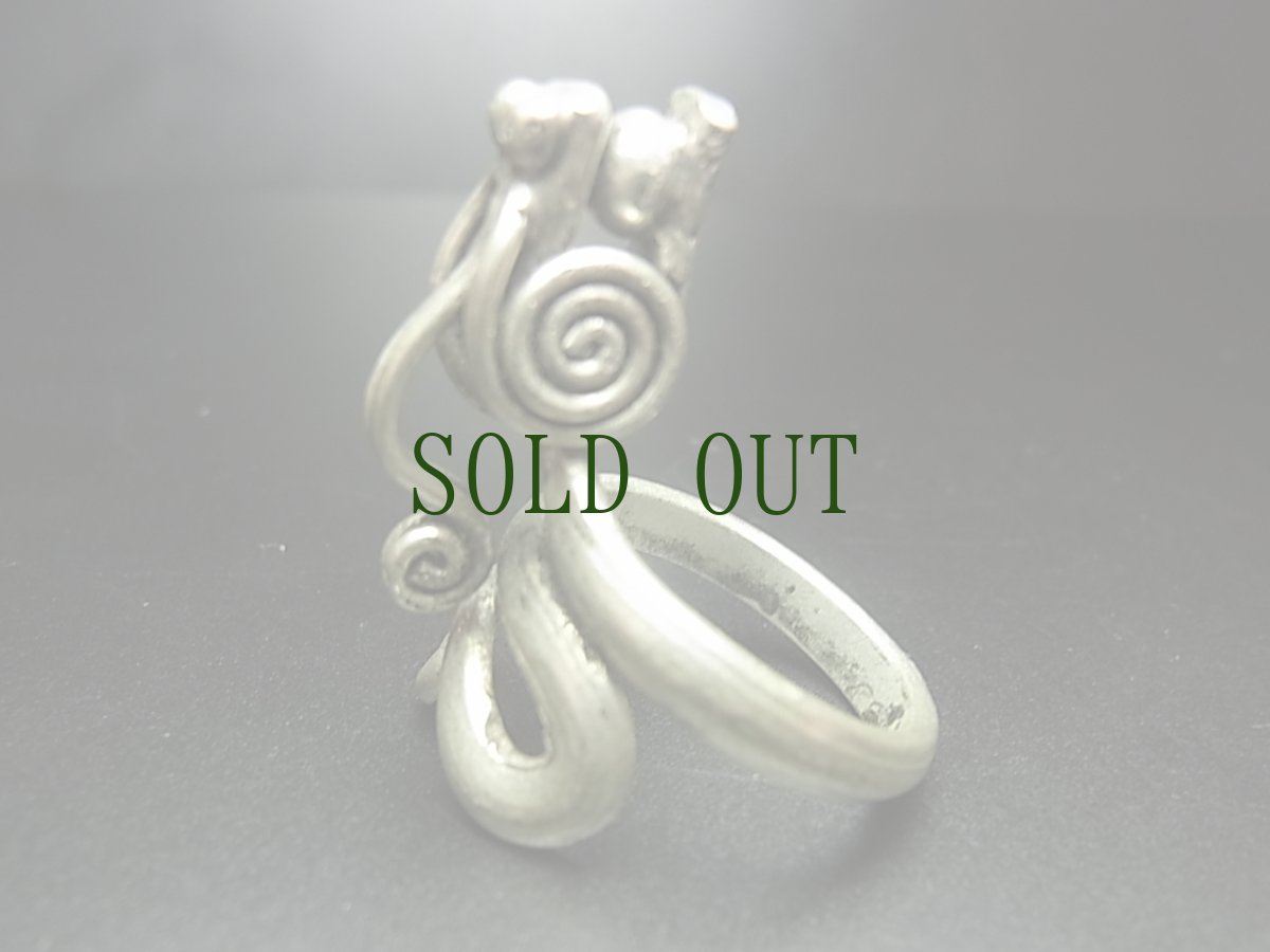 画像4: 貴州苗族のシルバーリング(ミャオ銀)　トライバルデザイン・玉龍 (4)