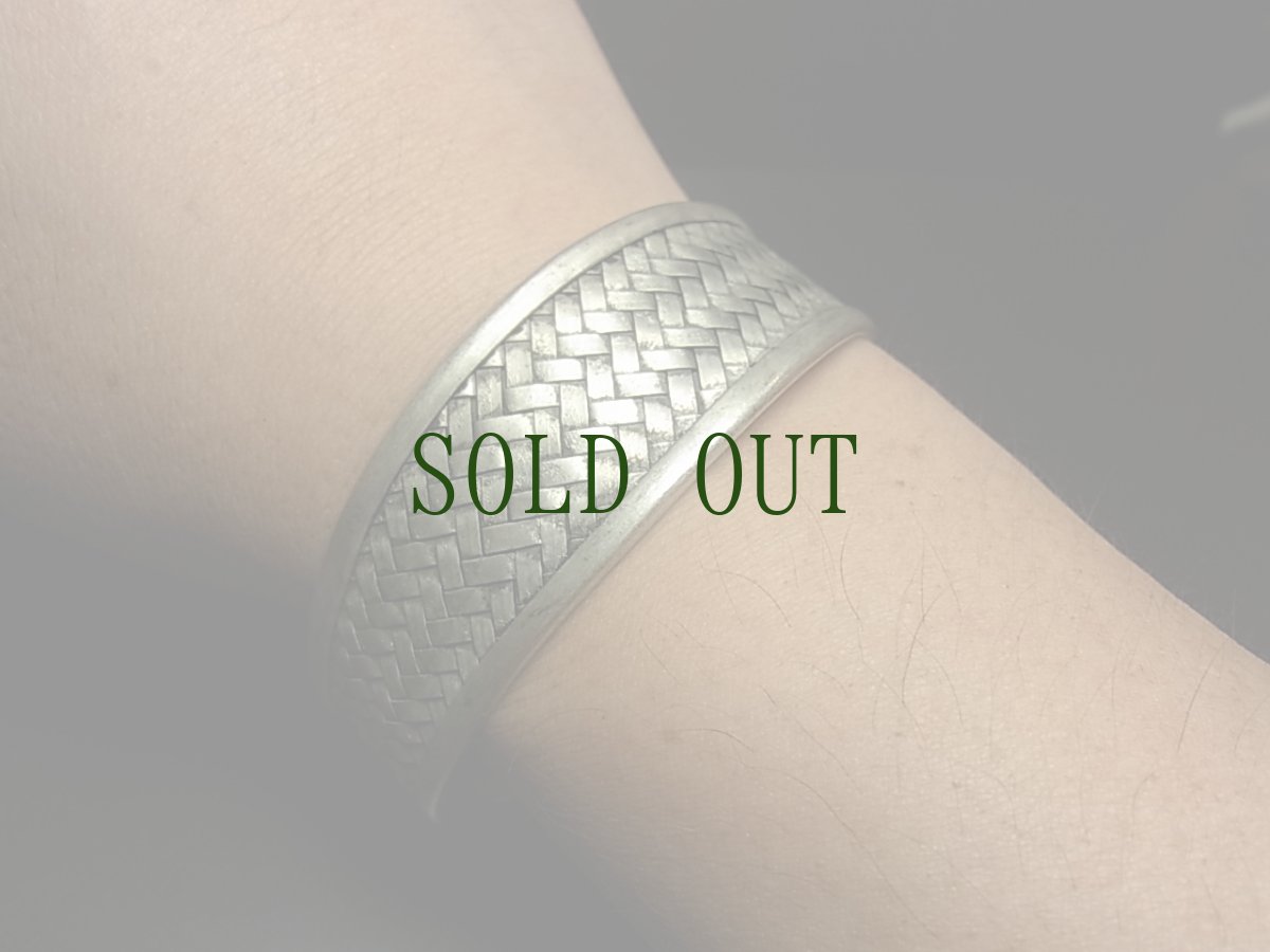 画像5: 貴州ミャオ族のシルバーバングル(ミャオ銀)　編み　小 (5)