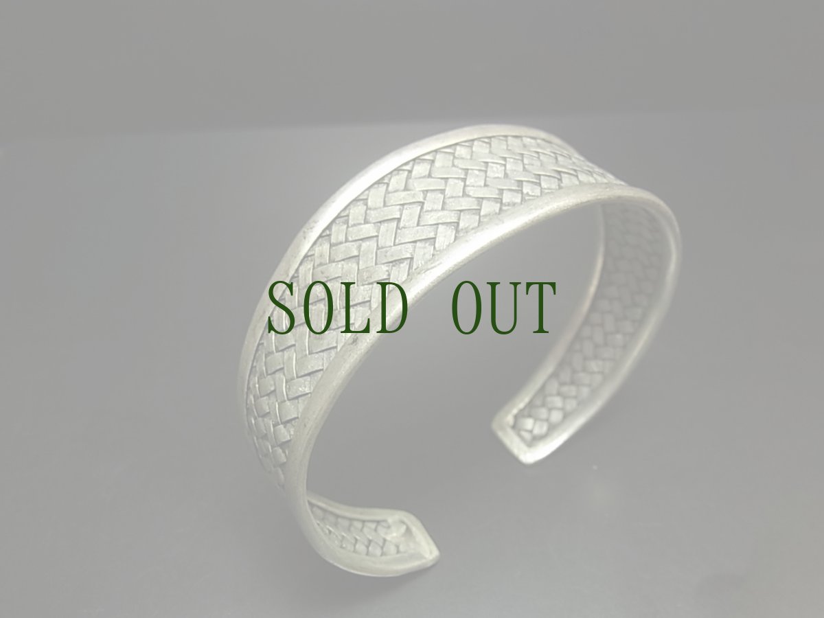 画像2: 貴州ミャオ族のシルバーバングル(ミャオ銀)　編み　小 (2)