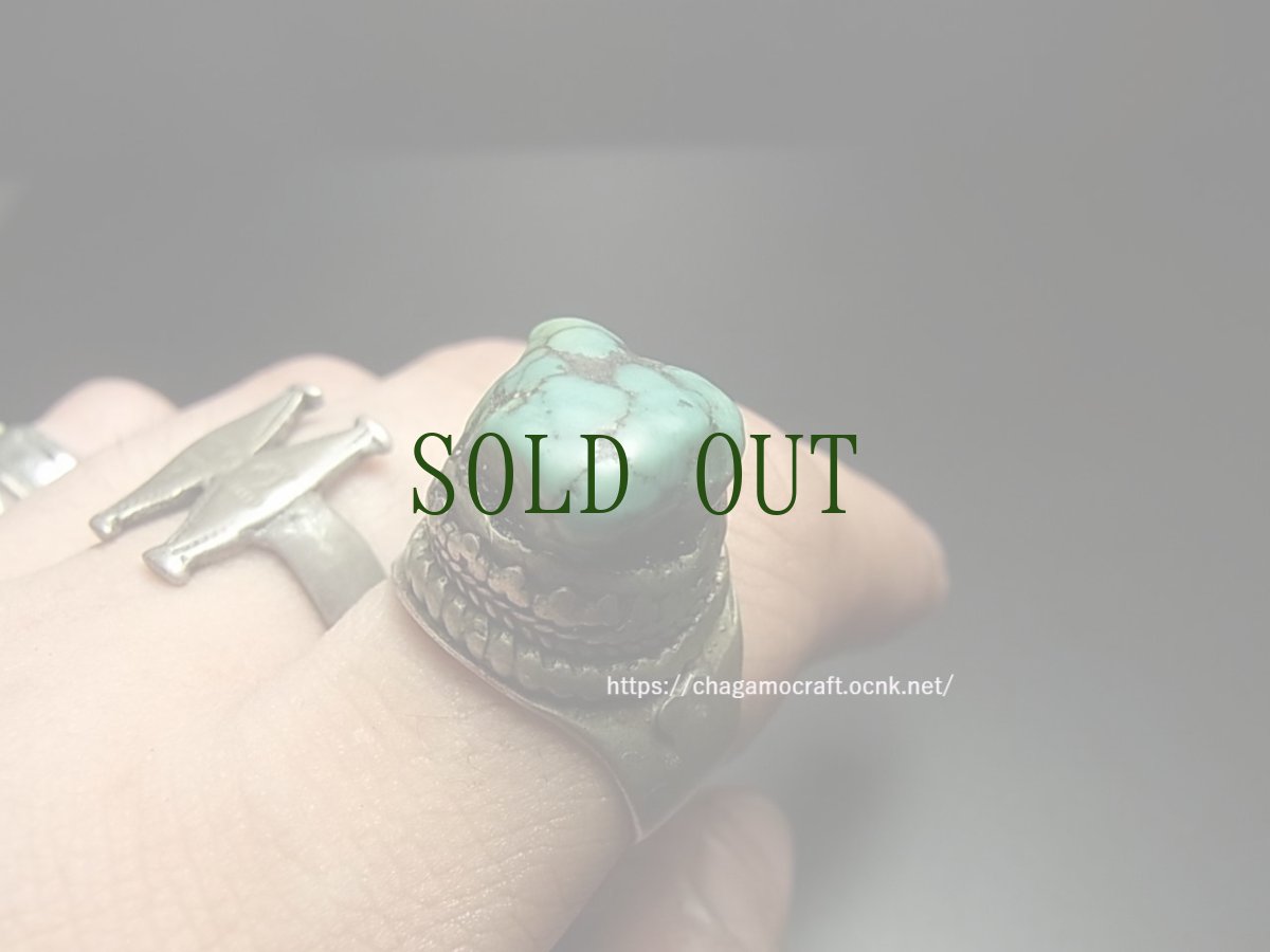 画像5: アンティーク・チベタンターコイズの銀製リング　Old Tibetan  silver ring with turquoise (5)