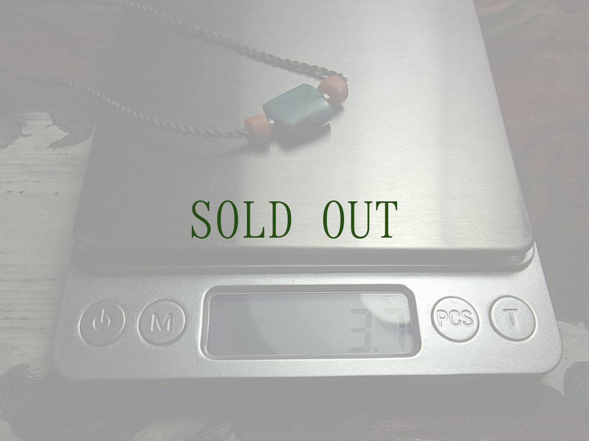 画像7: チベタン・アンティークターコイズ(yu)のチョーカーネックレス　（Old tibetan  turquoise）約3ℊ (7)