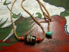 画像4: 古代チュムジー（トランス・ヒマラヤ圏）紀元前、エッチドカーネリアン（dzi）チョーカー (4)