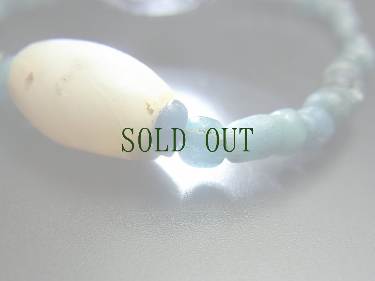 画像7: 古代バンデッドアゲートと古代ペルシア瑠璃玉のブレスレット (7)