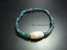 画像2: 古代バンデッドアゲートと古代ペルシア瑠璃玉のブレスレット (2)