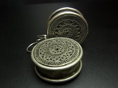 画像3: 貴州苗族（ミャオ族）のシルバーピアス(苗銀)　銅鼓　 (3)