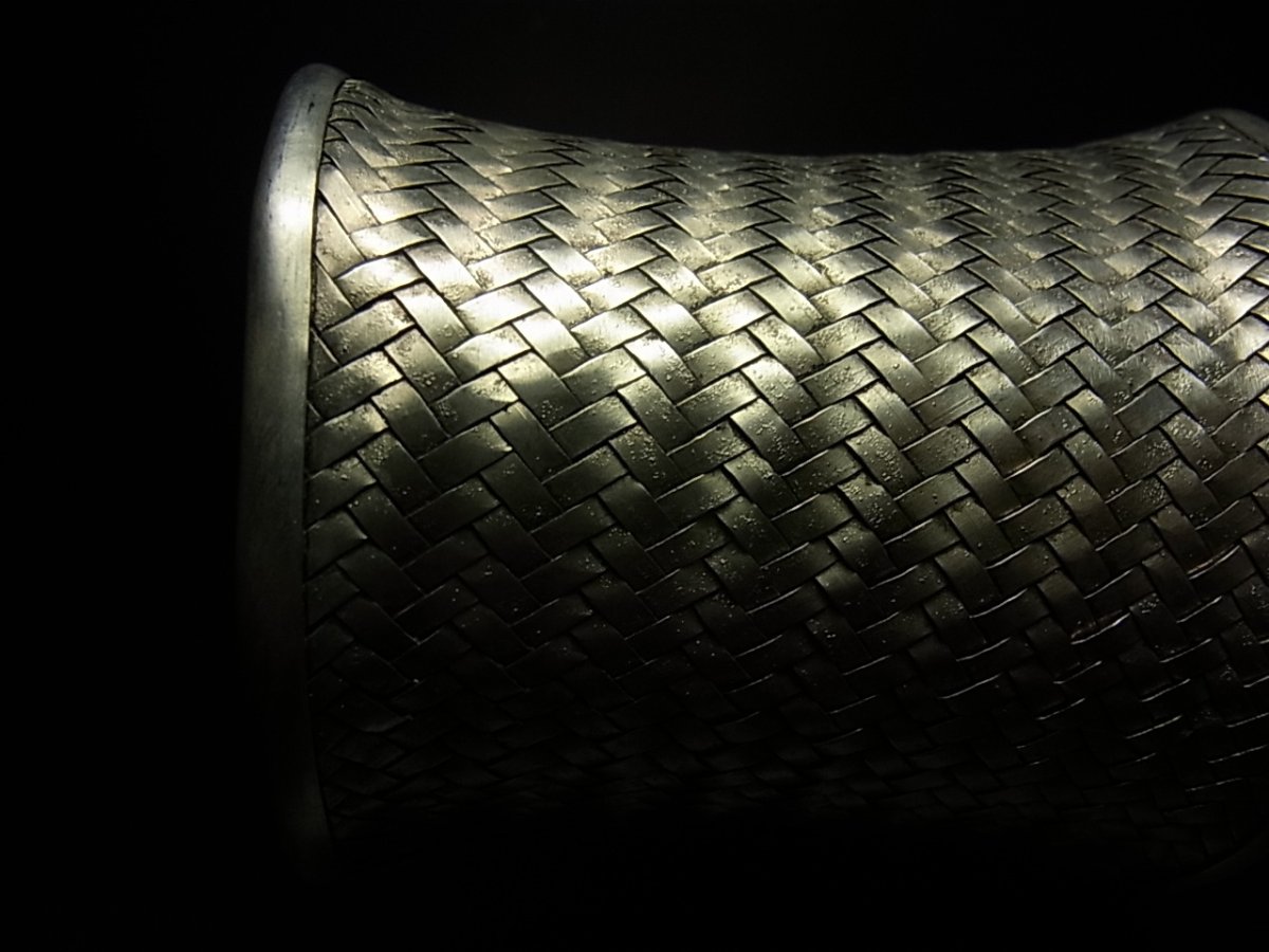 画像3: 貴州ミャオ族のシルバーバングル(ミャオ銀) 編み・大 (3)